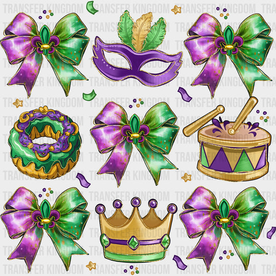 Mask Ribbons Donut - Mardi Gras DTF Transfers