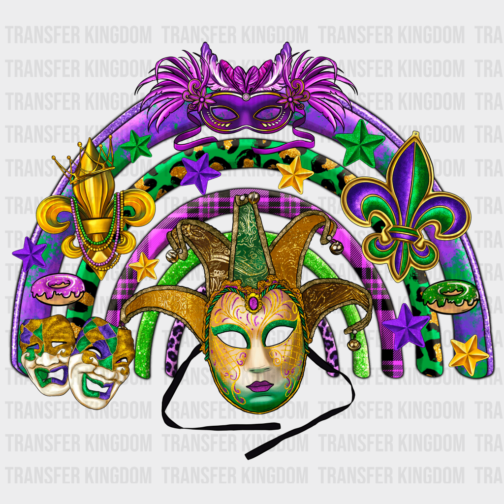 Masks Mardi Gras Design- Dtf Heat Transfer