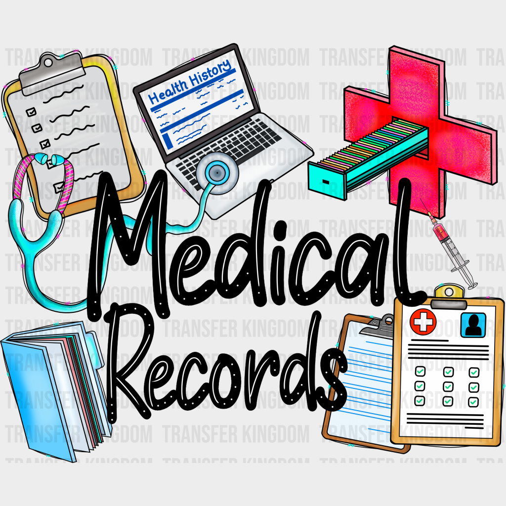 Medical Records - School Dtf Transfer Unisex S & M (10’’) / Dark Color Design See Imaging