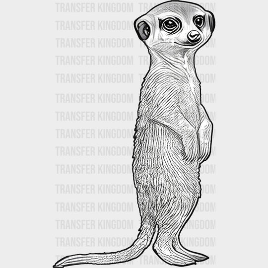 Meerkat B&W - Animals DTF Transfers - Adult Unisex - S & M (10’’) / Dark Color Design (See Imaging)