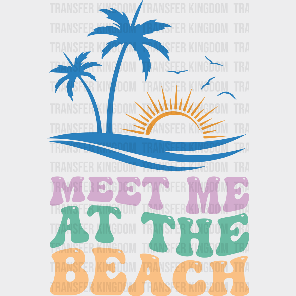 Meet Me At The Beach Summer Uv Dtf Transfer Cup Wrap Sticker