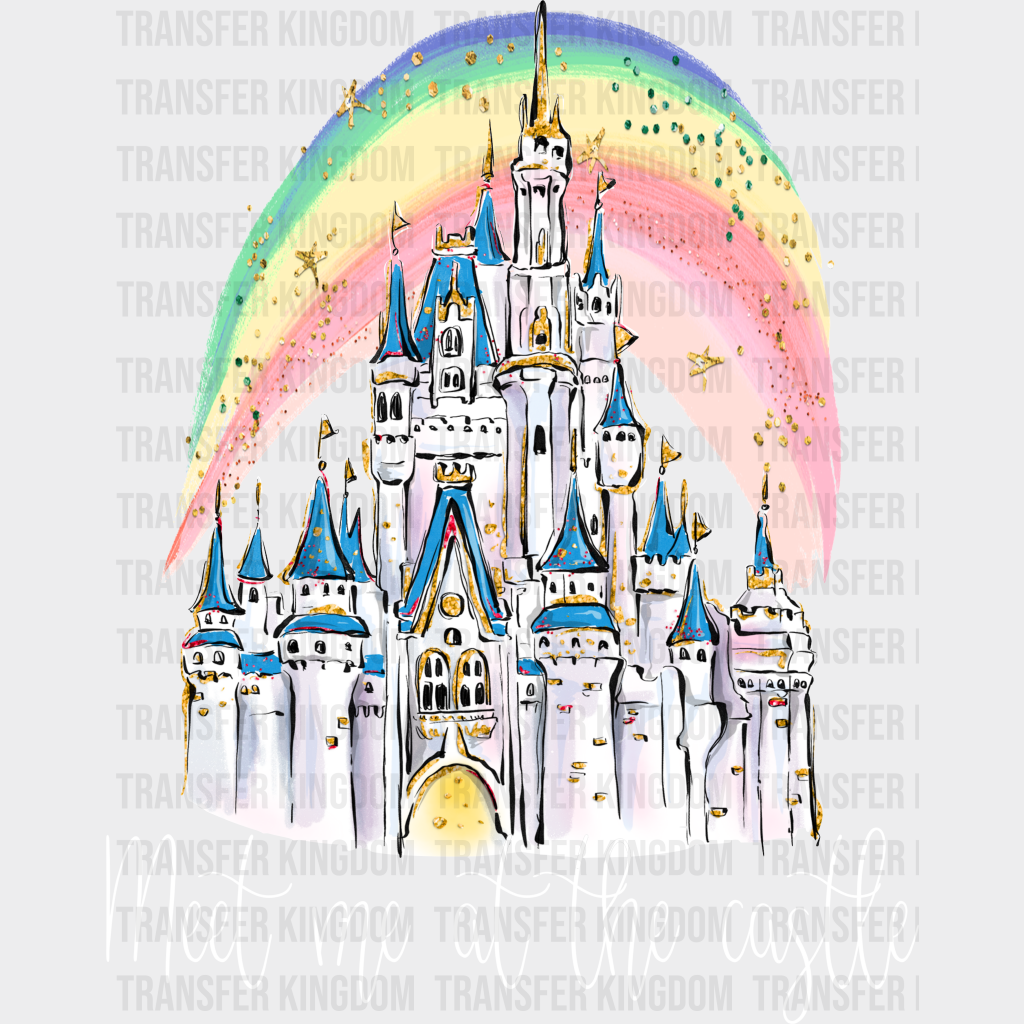 Meet Me At The Castle Disney Dtf Transfer Unisex - S & M (10’) / Light Color Design See Imaging