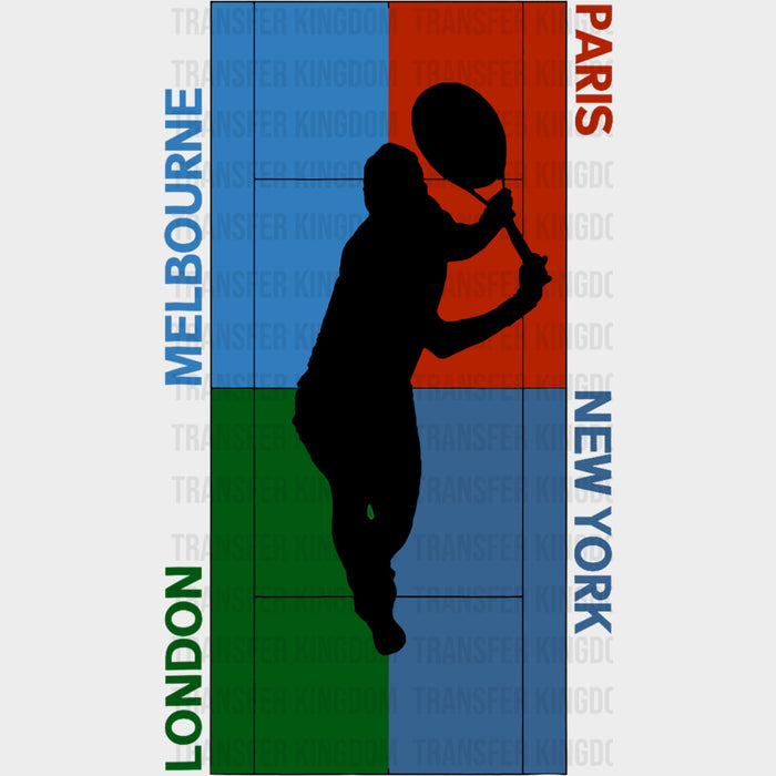 Melbourne, London, Paris, New York - Tennis DTF Transfers