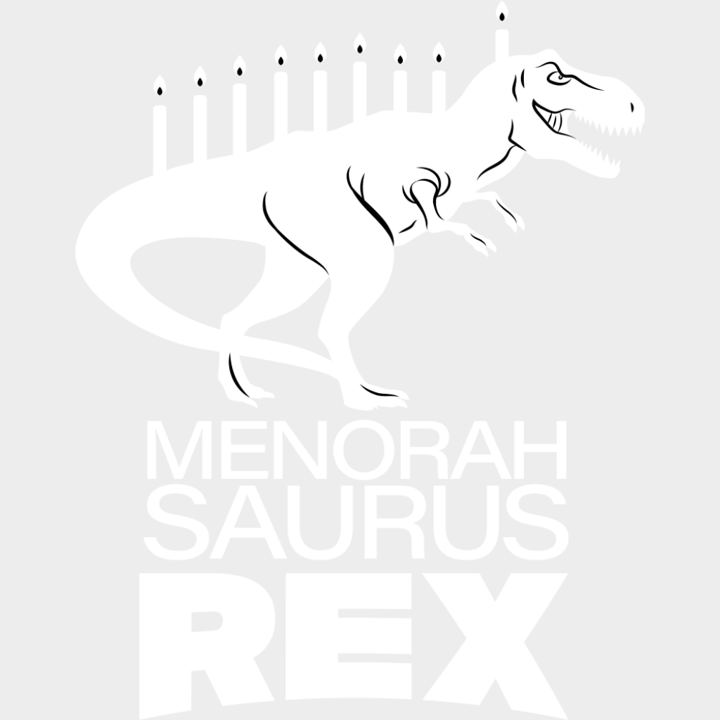Menorah Saurus Rex - Hanukkah DTF Transfer Adult Unisex - S & M (10’’) / Light Color Design (See Imaging)