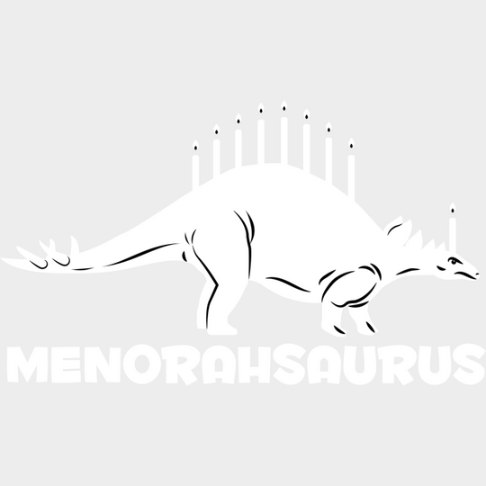 Menorahsaurus - Hanukkah DTF Transfer Adult Unisex - S & M (10’’) / Light Color Design (See Imaging)