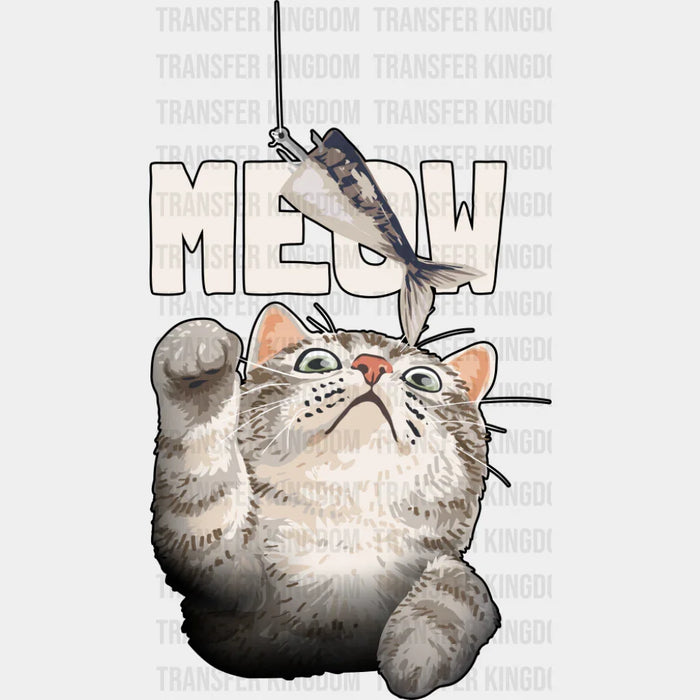 Meow Catching Fish - Cats DTF Transfer