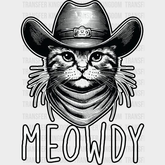 Meowdy Cowboy Cat - Cats Iron On Dtf Transfer Unisex S & M (10’’) / Dark Color Design See Imaging