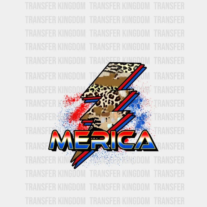 Merica Flash Lightning Bolt - 4th Of July DTF Transfer