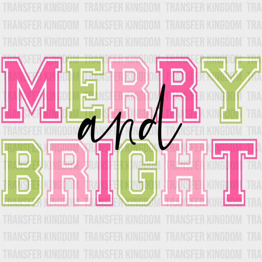 Merry And Bright Christmas Design - Dtf Heat Transfer Unisex S & M ( 10 ) / Dark Color (See Imaging)