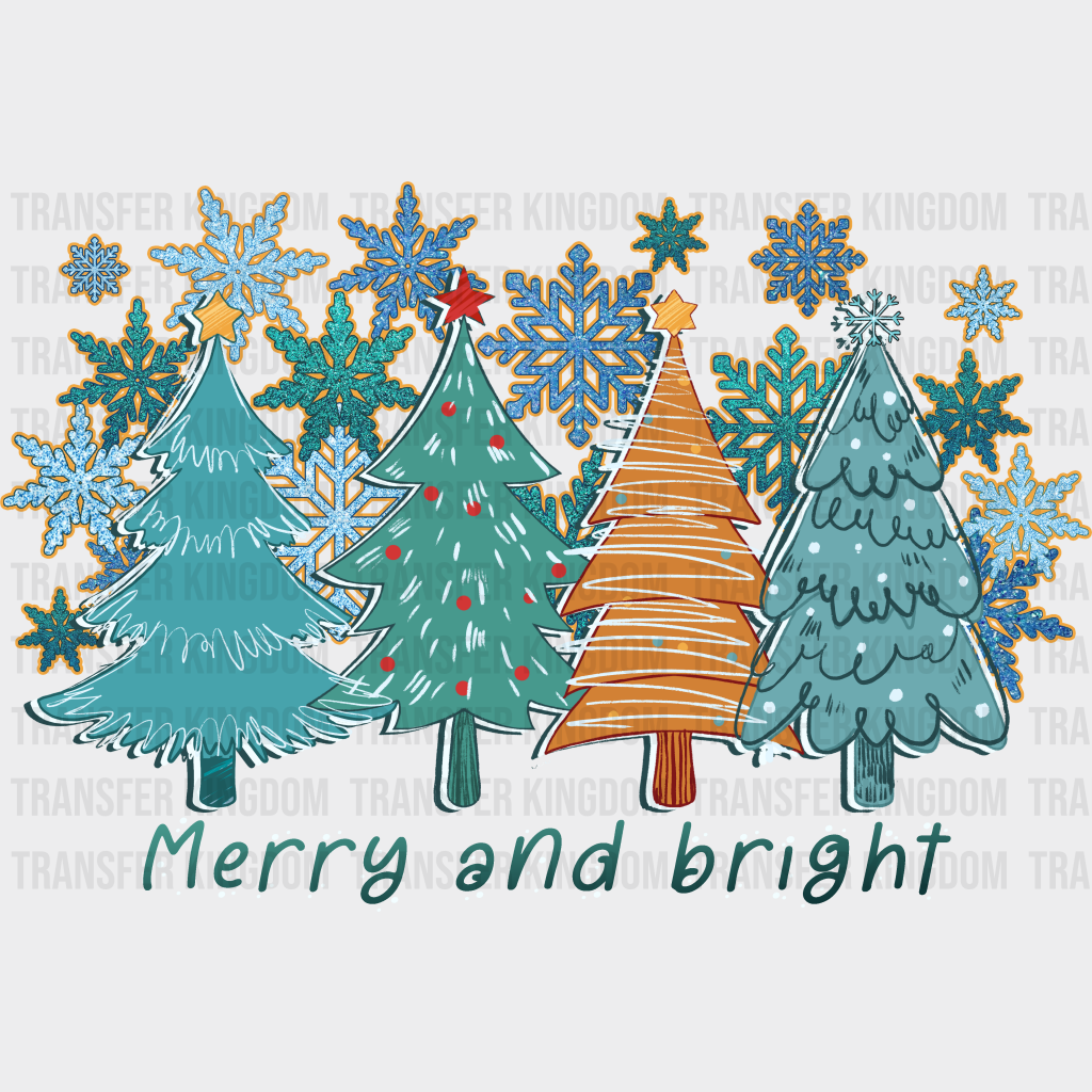 Merry And Bright - Winter Iron On Dtf Transfer