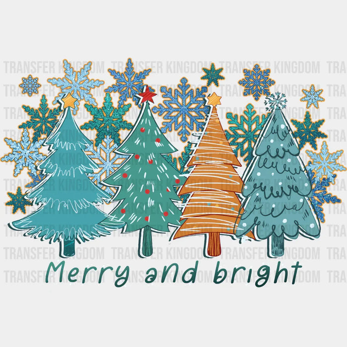 Merry And Bright - Winter Iron On DTF Transfer