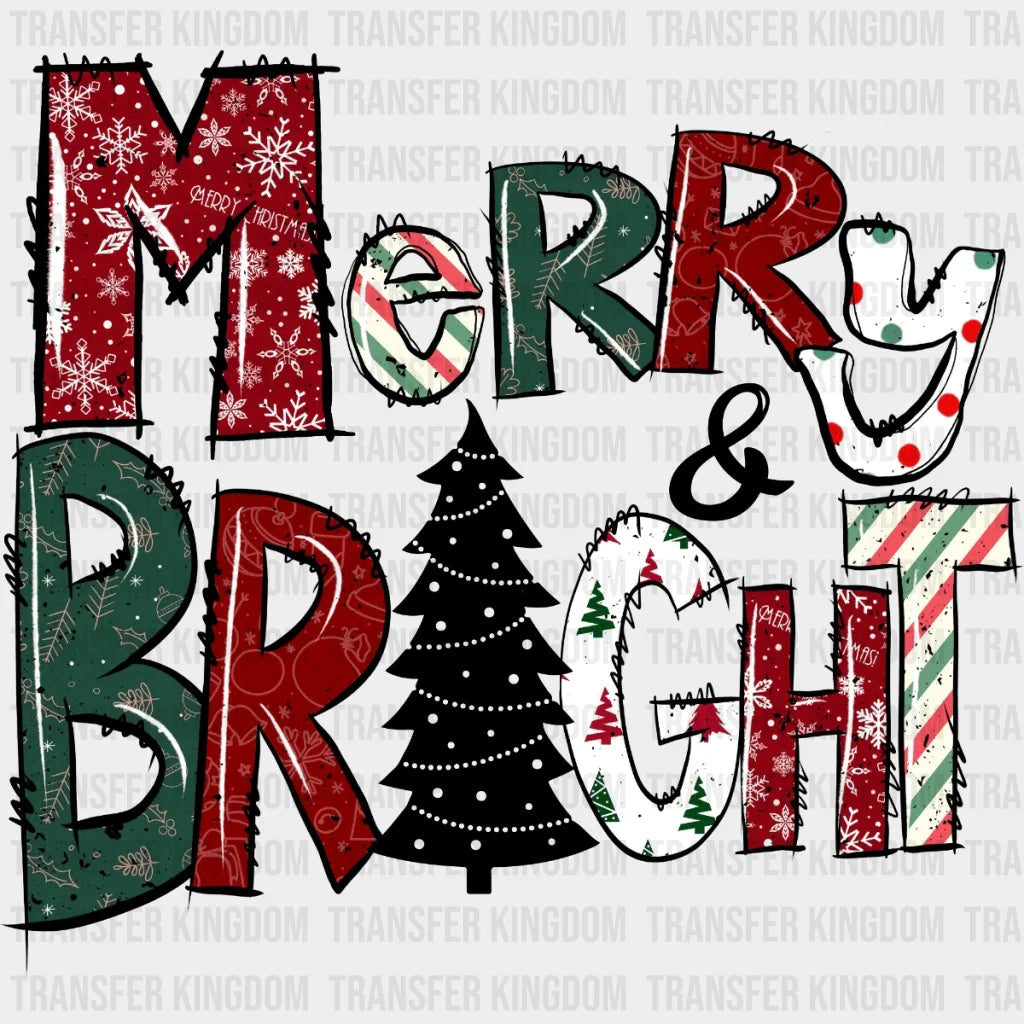 Merry Bright Design Christmas - Dtf Heat Transfer