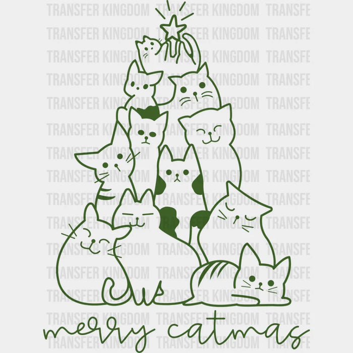 Merry Catmas Green Design - Christmas DTF Transfer