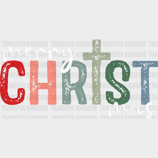 Merry Christ Mas - Christmas Dtf Transfer Unisex S & M (10’’) / Light Color Design See Imaging