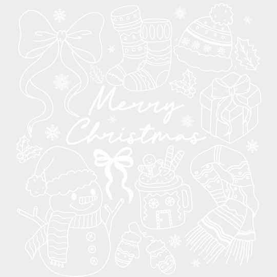 Merry Christmas Black Green White - Christmas DTF Transfer Adult Unisex - S & M (10’’) / Light Color Design (See