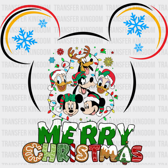 Merry Christmas Disney - Iron On Dtf Transfer Unisex S & M (10’’) / Mickey Dark Color Design