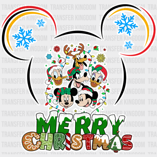 Merry Christmas Disney - Iron On Dtf Transfer Unisex S & M (10’’) / Mickey Light Color Design