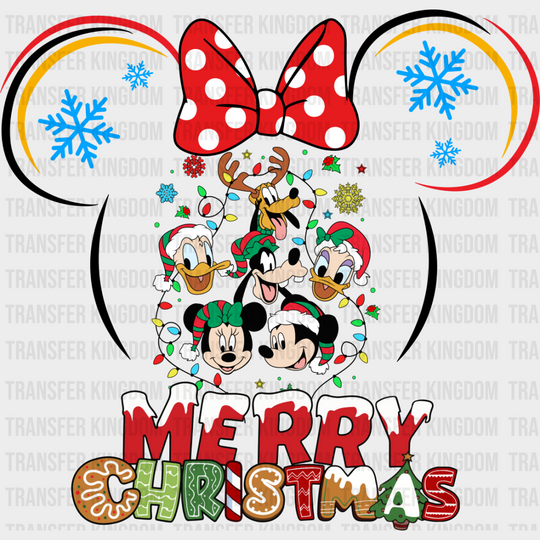 Merry Christmas Disney - Iron On Dtf Transfer Unisex S & M (10’’) / Minnie Dark Color Design