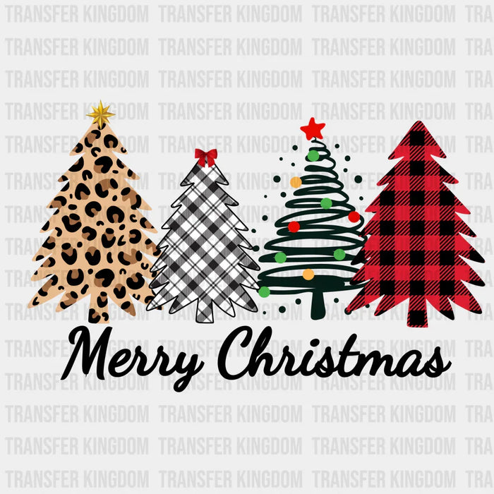 Merry Christmas Fun Trees, Christmas Design, Dtf Transfer