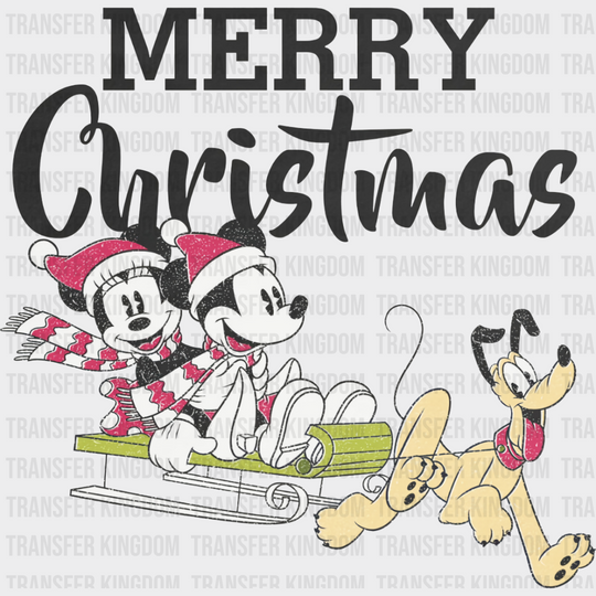 Merry Christmas Goofy Sleigh - Dtf Transfer Unisex S & M (10’’) / Dark Color Design See Imaging