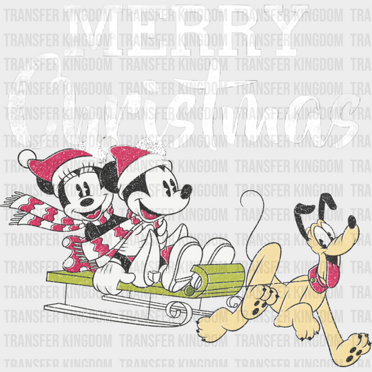 Merry Christmas Goofy Sleigh - Dtf Transfer Unisex S & M (10’’) / Light Color Design See Imaging