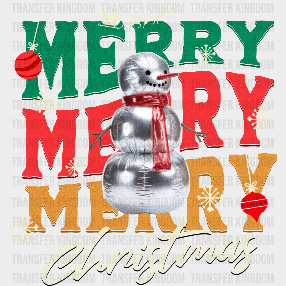Merry Christmas Green Red Yellow - Christmas DTF Transfer