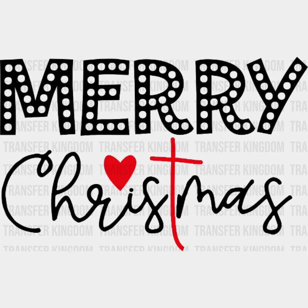 Merry Christmas Heart Design - Dtf Heat Transfer