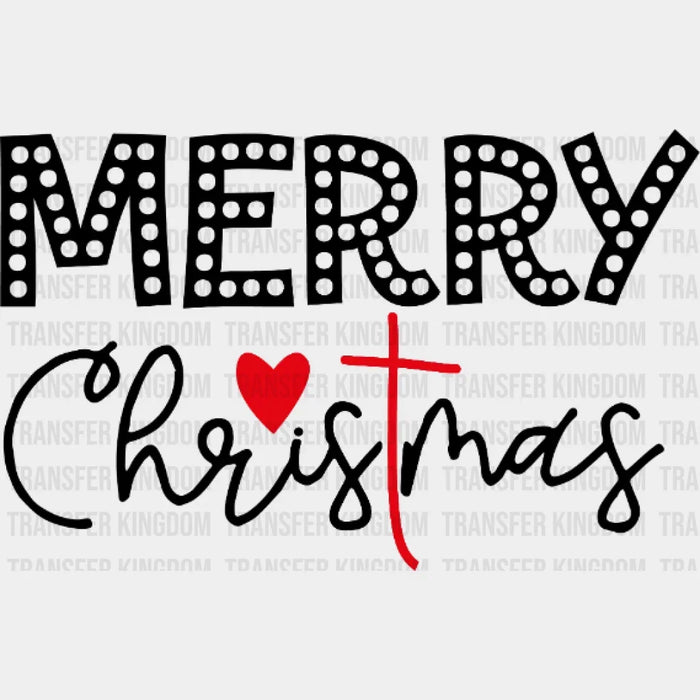 Merry Christmas Heart Design - DTF heat transfer