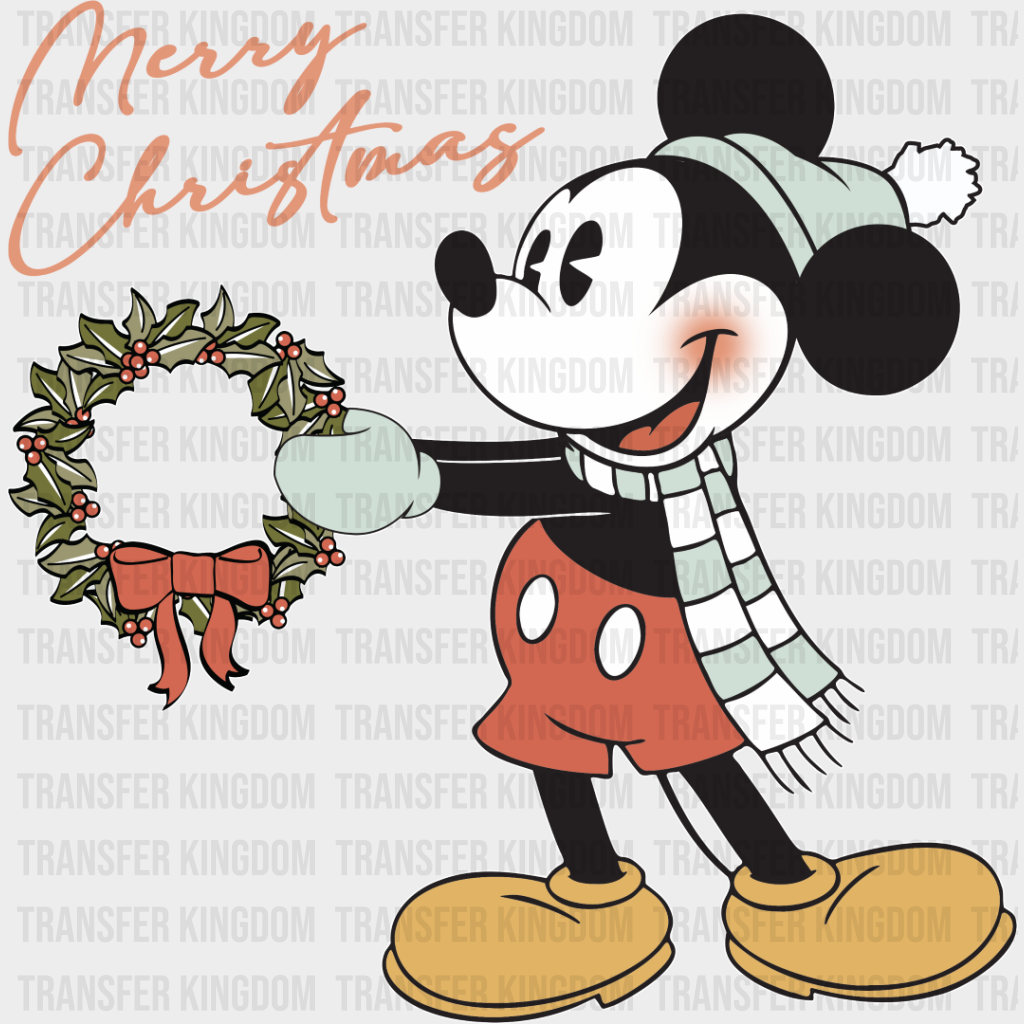 Merry Christmas Mickey - Dtf Transfer Unisex S & M (10’’) / Light Color Design See Imaging