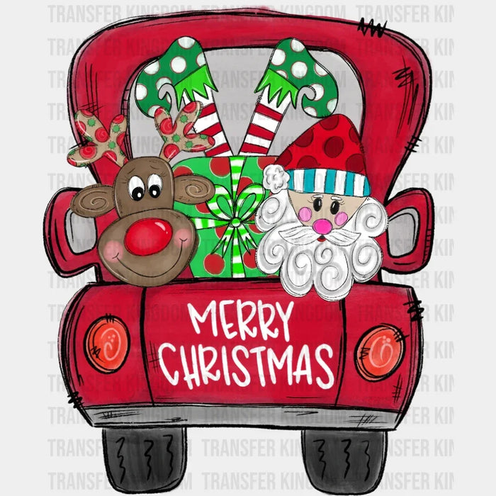 Merry Christmas Santa Truck Design, Christmas Design - DTF heat transfer