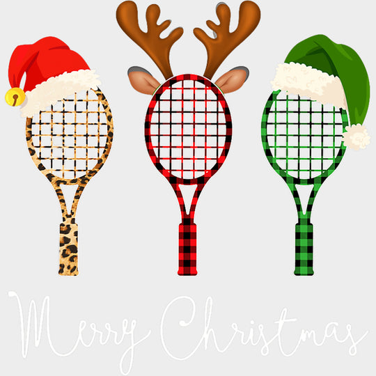 Merry Christmas - Tennis DTF Transfers Adult Unisex - S & M (10’’) / Light Color Design (See Imaging)