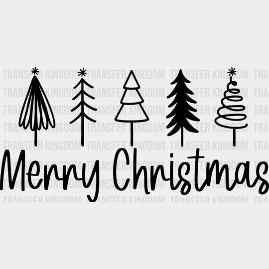 Merry Christmas Tree Design Dtf Heat Transfer