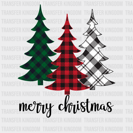 Merry Christmas Christmas Tress Design Dtf Transfer Unisex - S & M ( 10 ) / Dark Color Design See