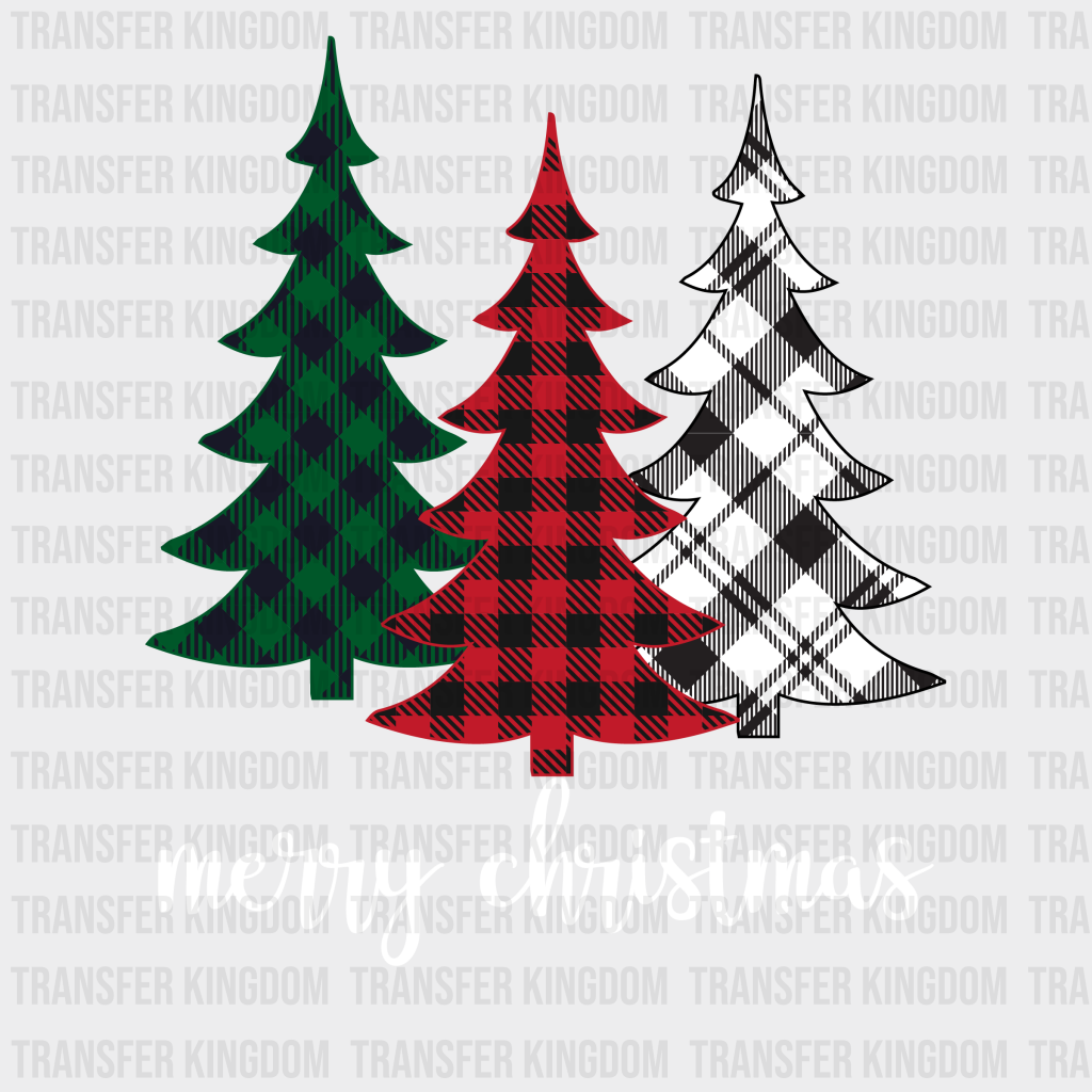 Merry Christmas Christmas Tress Design Dtf Transfer Unisex - S & M ( 10 ) / Light Color Design See