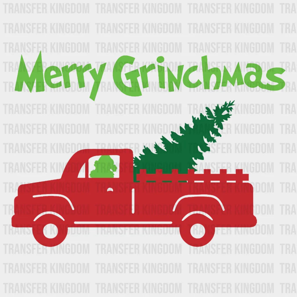 Merry Grinch Car Tree Design Christmas - Dtf Heat Transfer