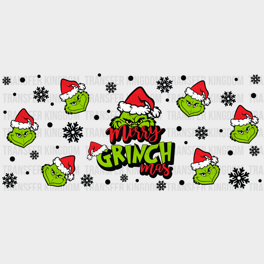 Merry Grinchmas - Christmas Cup Wrap Uv Sticker Permanent Dtf Decal