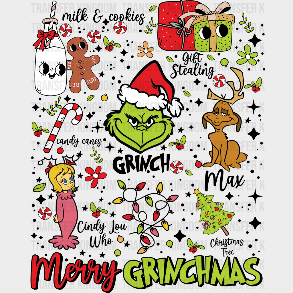 Merry Grinchmas Dd Christmas Design Dtf Heat Transfer