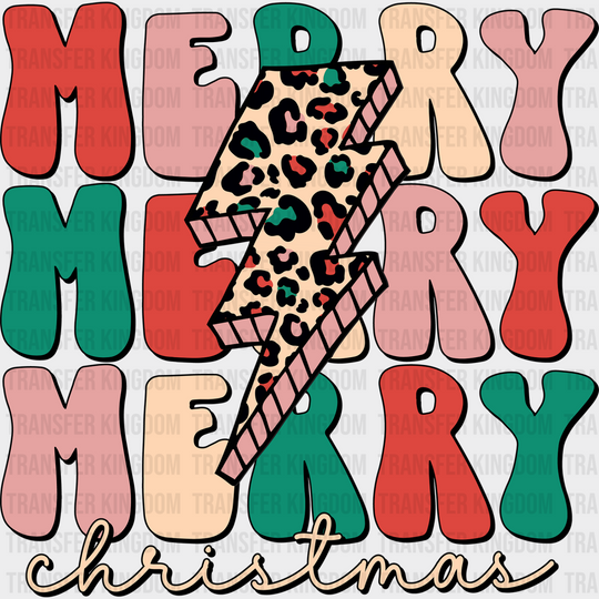 Merry Leopard Design Christmas Dtf Heat Transfer Unisex - S & M ( 10 ) / Regular See Imaging