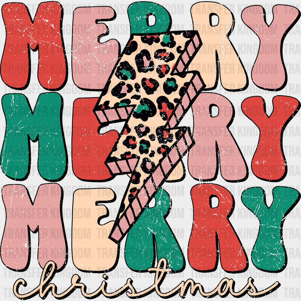 Merry Leopard Design Christmas Dtf Heat Transfer Unisex - S & M ( 10 ) / Retro See Imaging