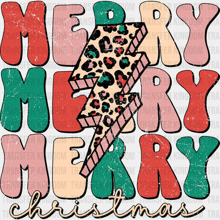 Merry Merry Merry Leopard Design, Christmas Design, Dtf Heat Transfer