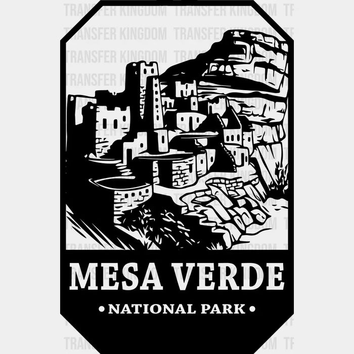 Mesa Verde National Park Black And White Design - National Parks DTF Transfers