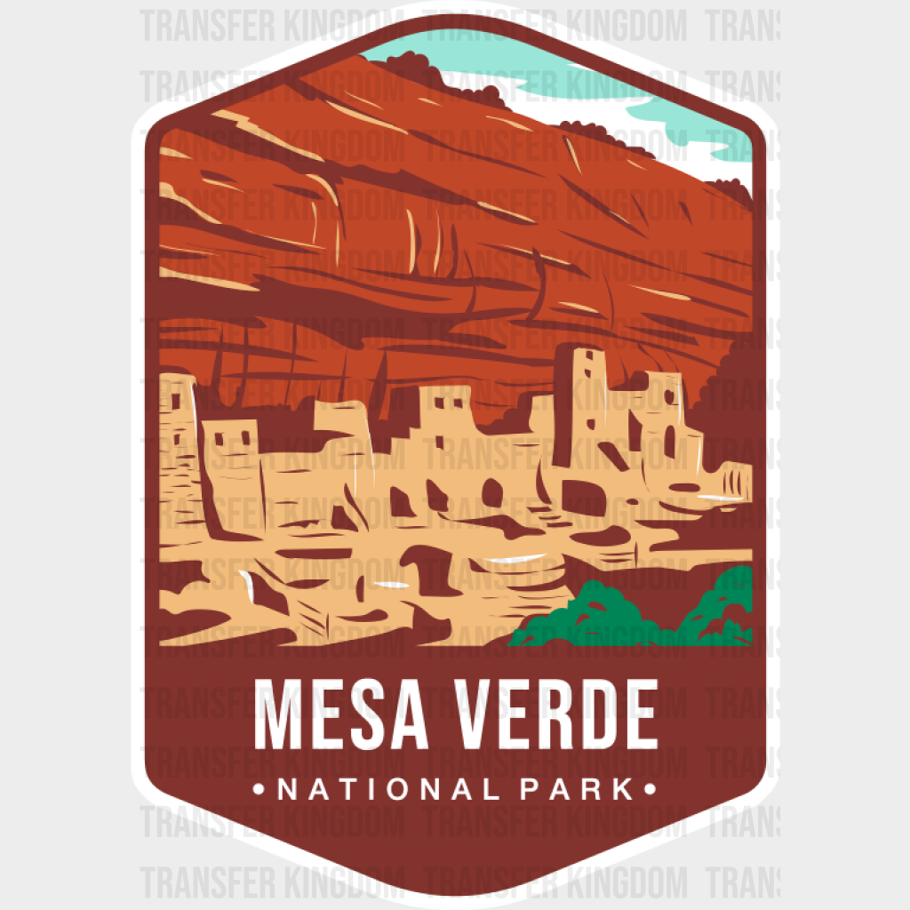 Mesa Verde National Park Colorful Design - National Parks DTF Transfer