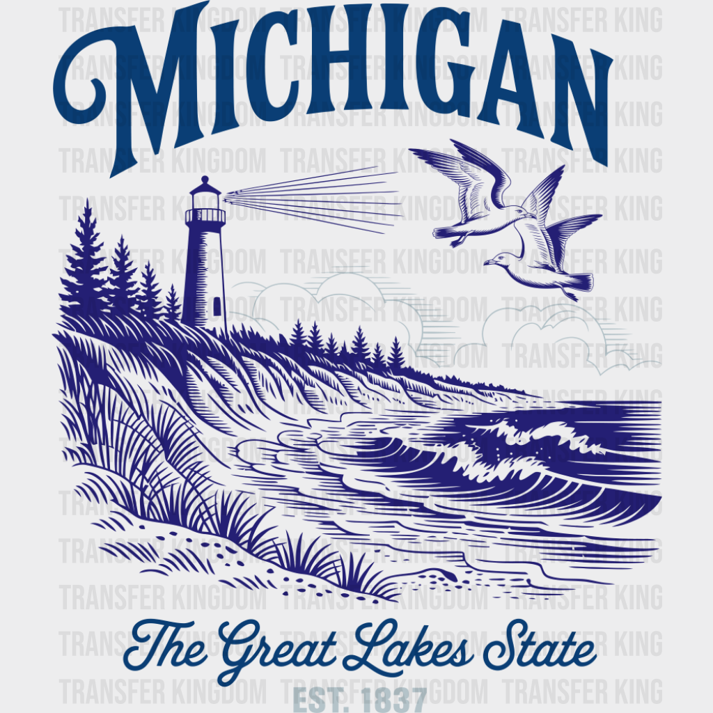Michigan The Great Lakes State - States & Cities DTF Transfer