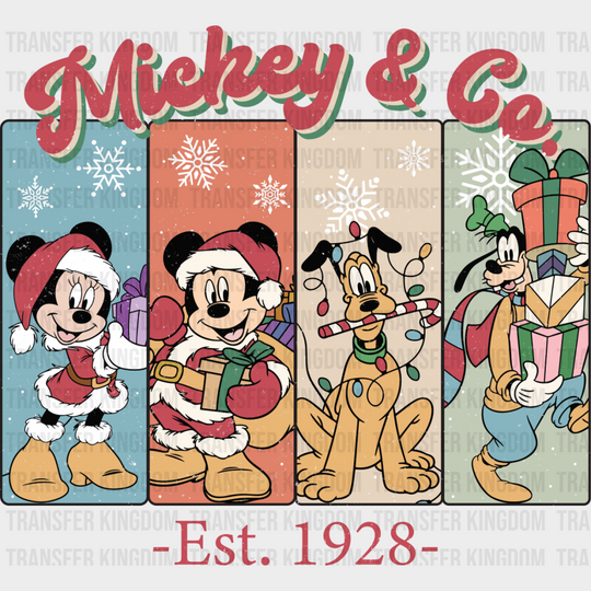 Mickey And Co Characters - Christmas Dtf Transfer Unisex S & M (10’’) / Dark Color Design See