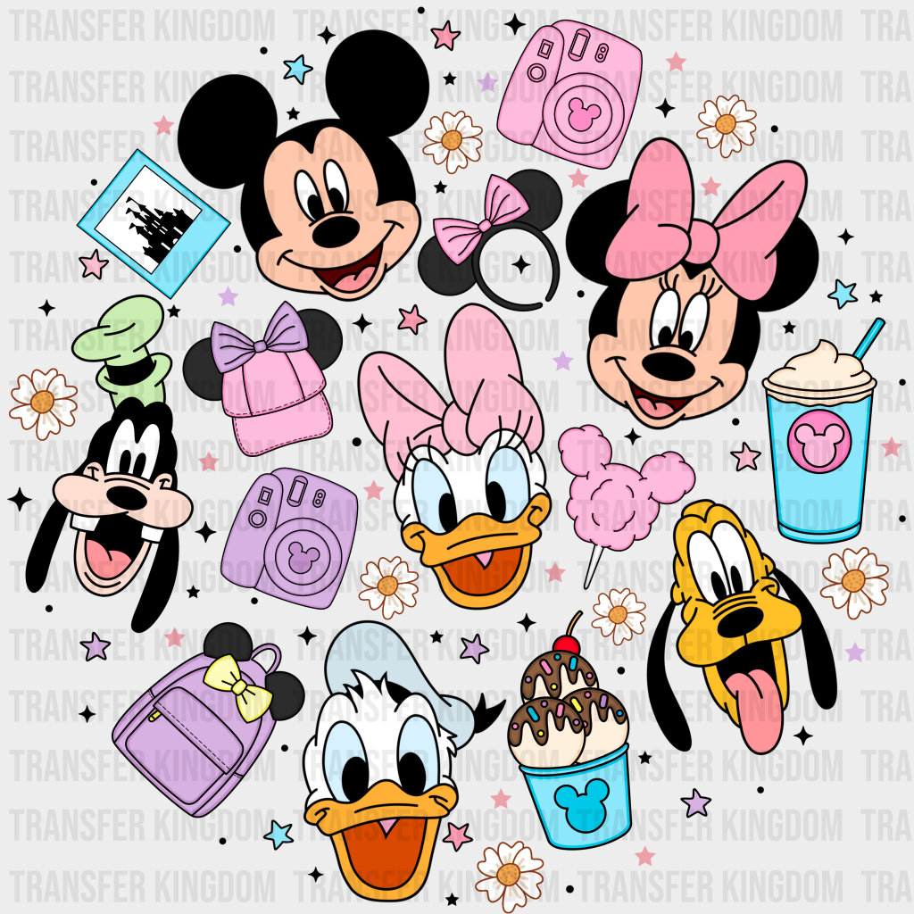 Mickey And Friends Disney Dtf Transfer Unisex - S & M (10’) / Dark Color Design See Imaging