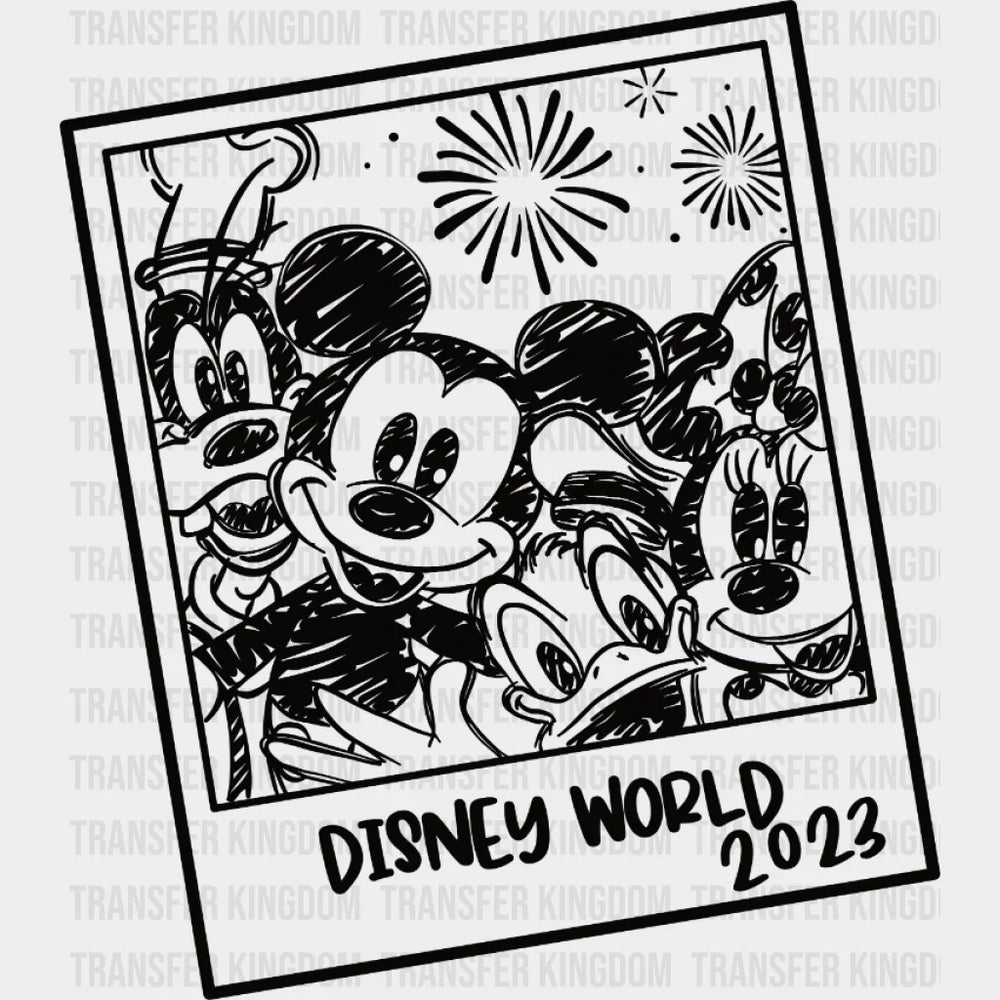 Mickey And Friends Polaroid Disney World Design - Dtf Heat Transfer