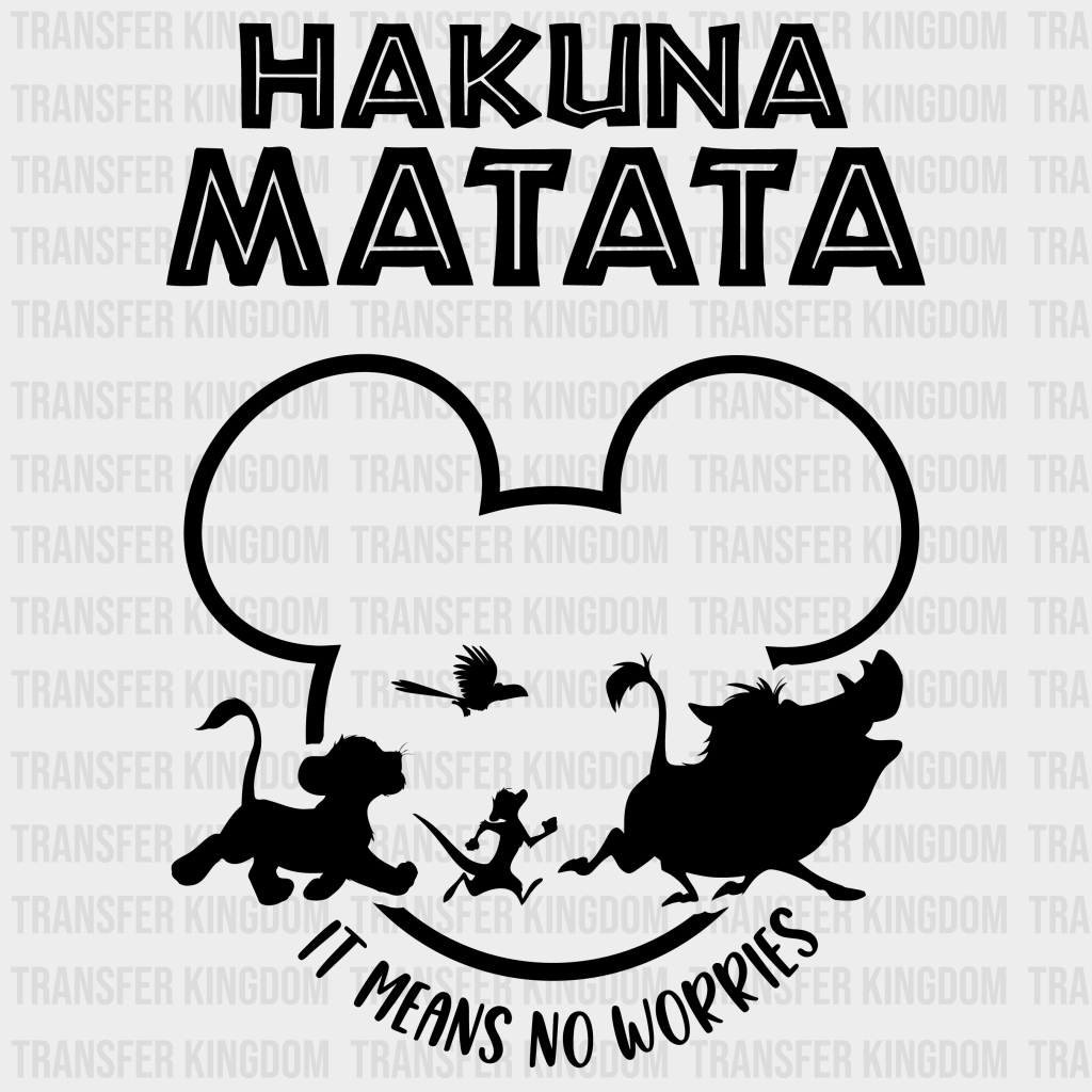 Mickey And Minnie Hakuna Matata Disney Dtf Transfer Unisex - S & M (10’) / Design See Imaging