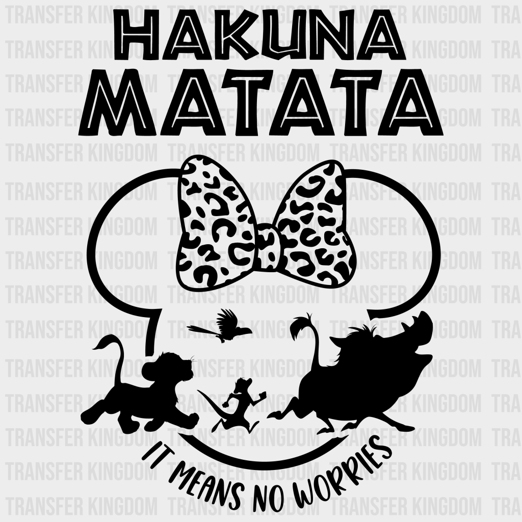 Mickey And Minnie Hakuna Matata Disney Dtf Transfer Unisex - S & M (10’) / Design See Imaging