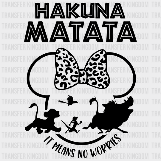 Mickey And Minnie Hakuna Matata Disney Dtf Transfer Unisex - S & M (10’) / Design See Imaging