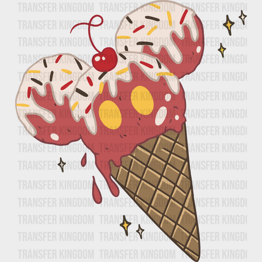 Mickey And Minnie Ice Cream Disney Dtf Transfer Unisex - S & M (10’) / Design See Imaging